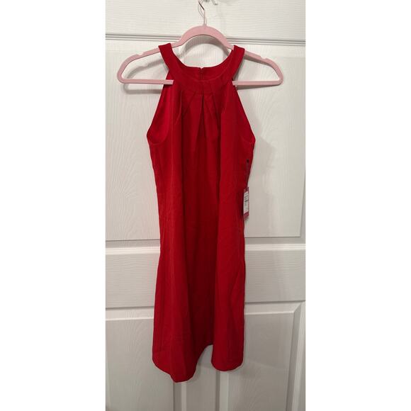 NWT Vince Camuto High Neck Knee Length Cocktail Dress in Cinnamon, sz 4 - Picture 1 of 5